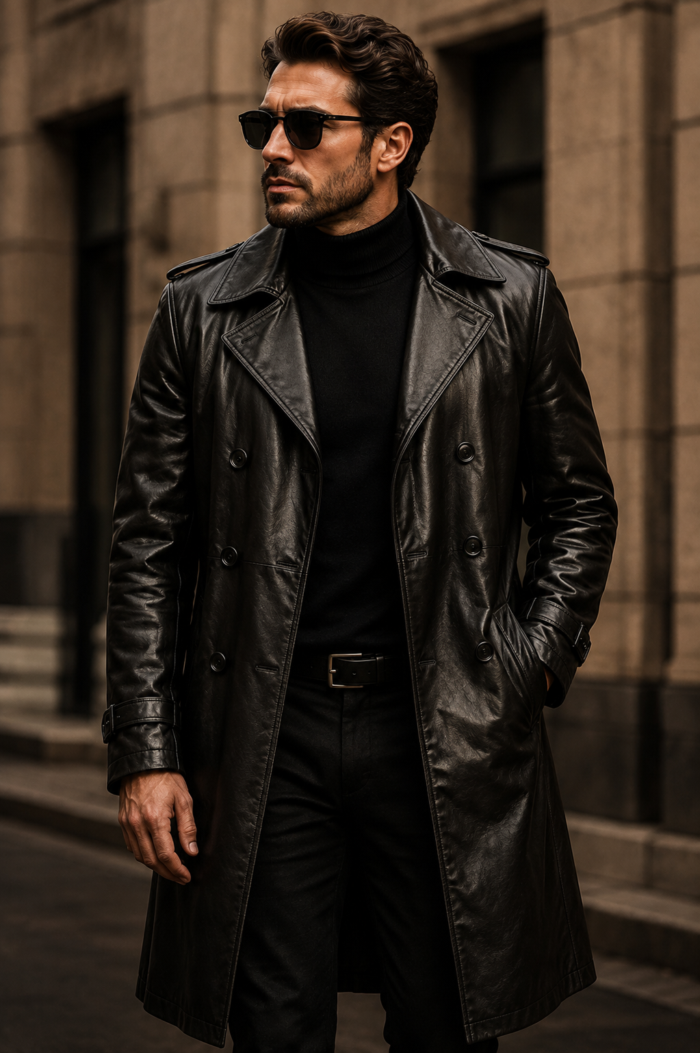 Men's Leather Long Coats