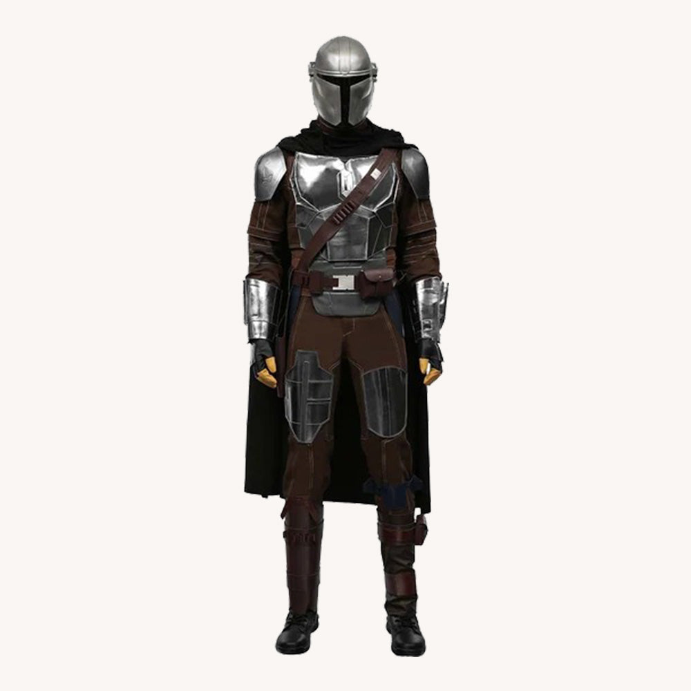 Men's Sci-Fi Bounty Hunter Armor Cosplay Costume with Cape and Helmet
