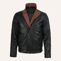 Men’s Black & Brown Dual Tone Real Leather Convertible Jacket