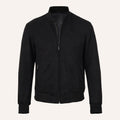 Men’s Classic Black Real Suede Leather Bomber Jacket