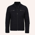 Men’s Classic Black Wool Racer Biker Jacket