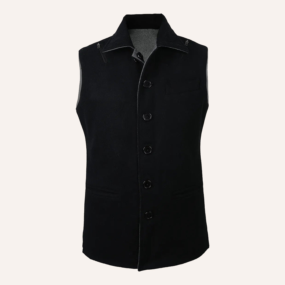 Men’s Reversible Wool Vest Waistcoat