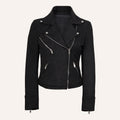 Women’s Classic Black Suede Asymmetric Biker Jacket