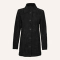 Women’s Vintage Black Suede Mid-Length Leather Coat