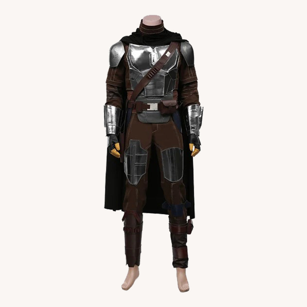 Men's Sci-Fi Bounty Hunter Armor Cosplay Costume with Cape and Helmet