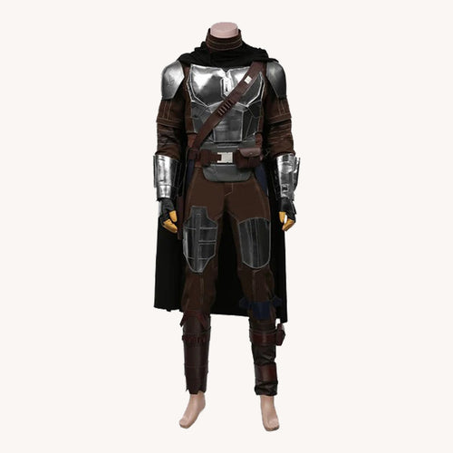 Men's Sci-Fi Bounty Hunter Armor Cosplay Costume with Cape and Helmet