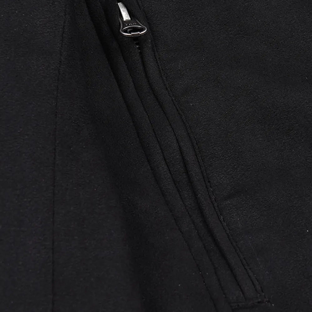 Men’s Classic Black Real Suede Cafe Racer Biker Jacket