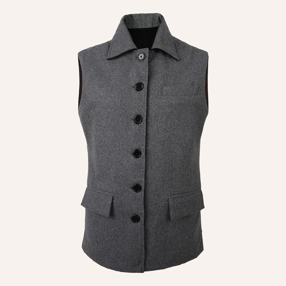 Men’s Reversible Wool Vest Waistcoat