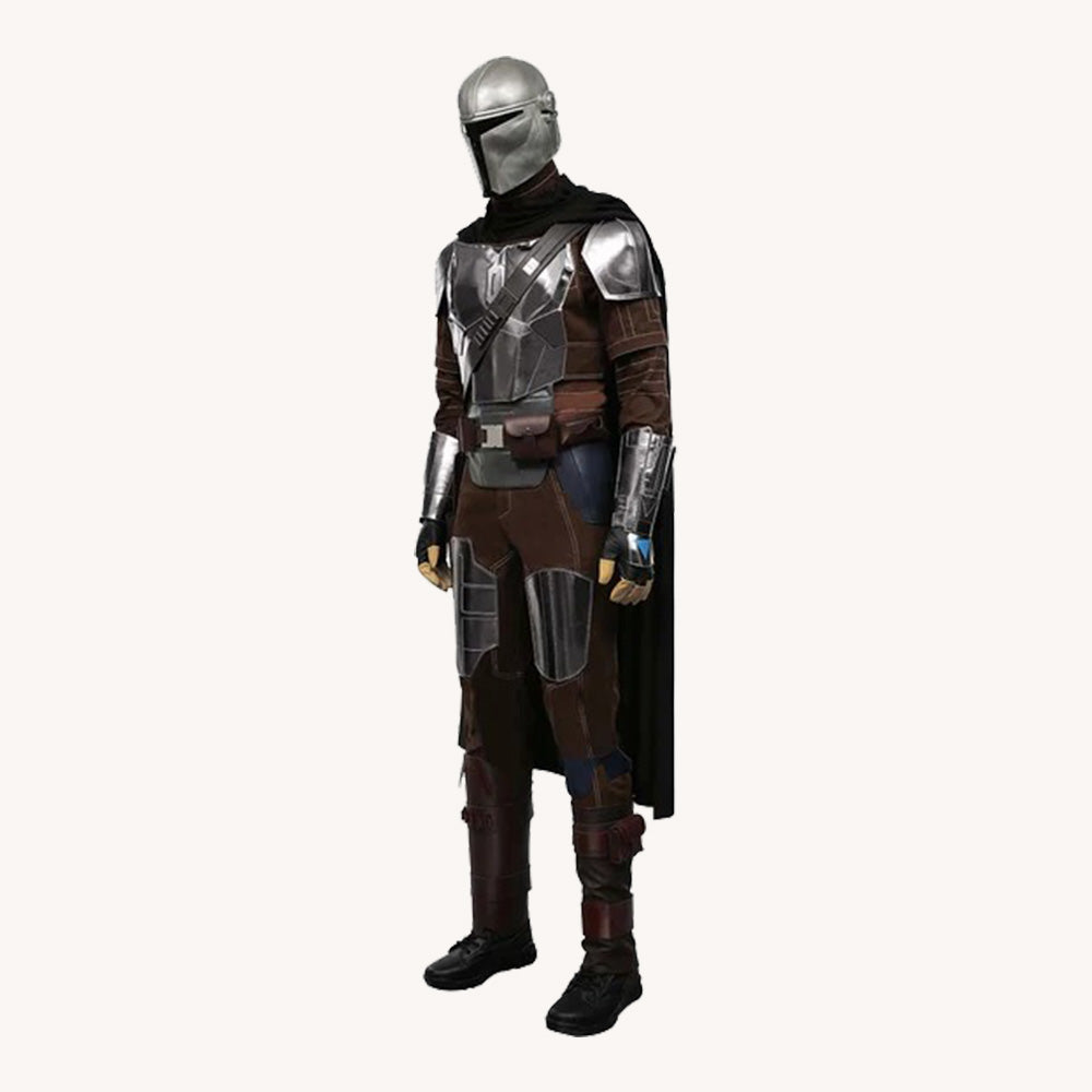 Men's Sci-Fi Bounty Hunter Armor Cosplay Costume with Cape and Helmet