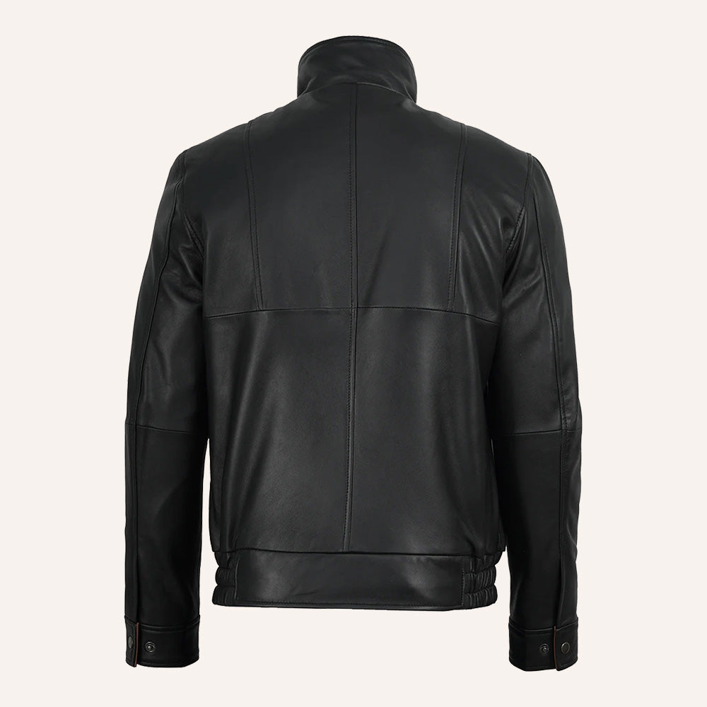 Men’s Black & Brown Dual Tone Real Leather Convertible Jacket
