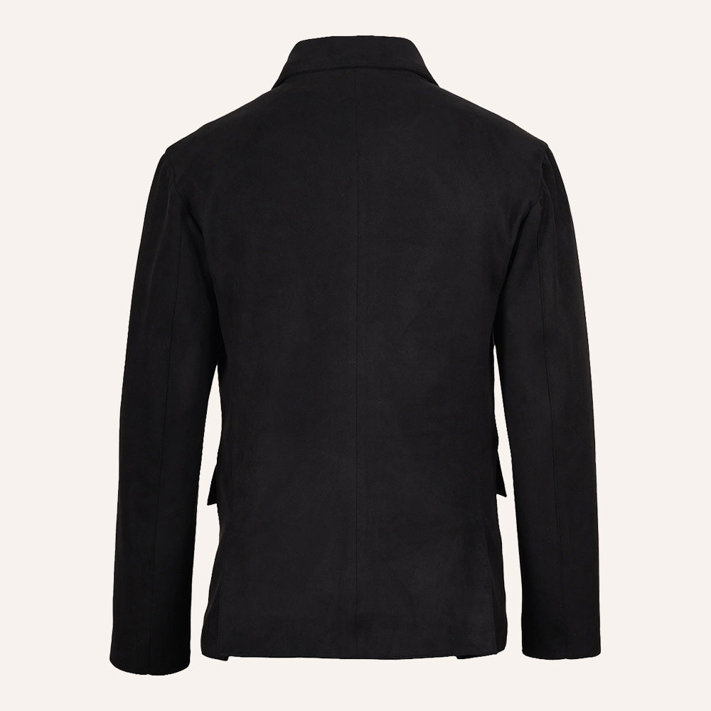 Men’s Classic Black Suede Leather Blazer Jacket