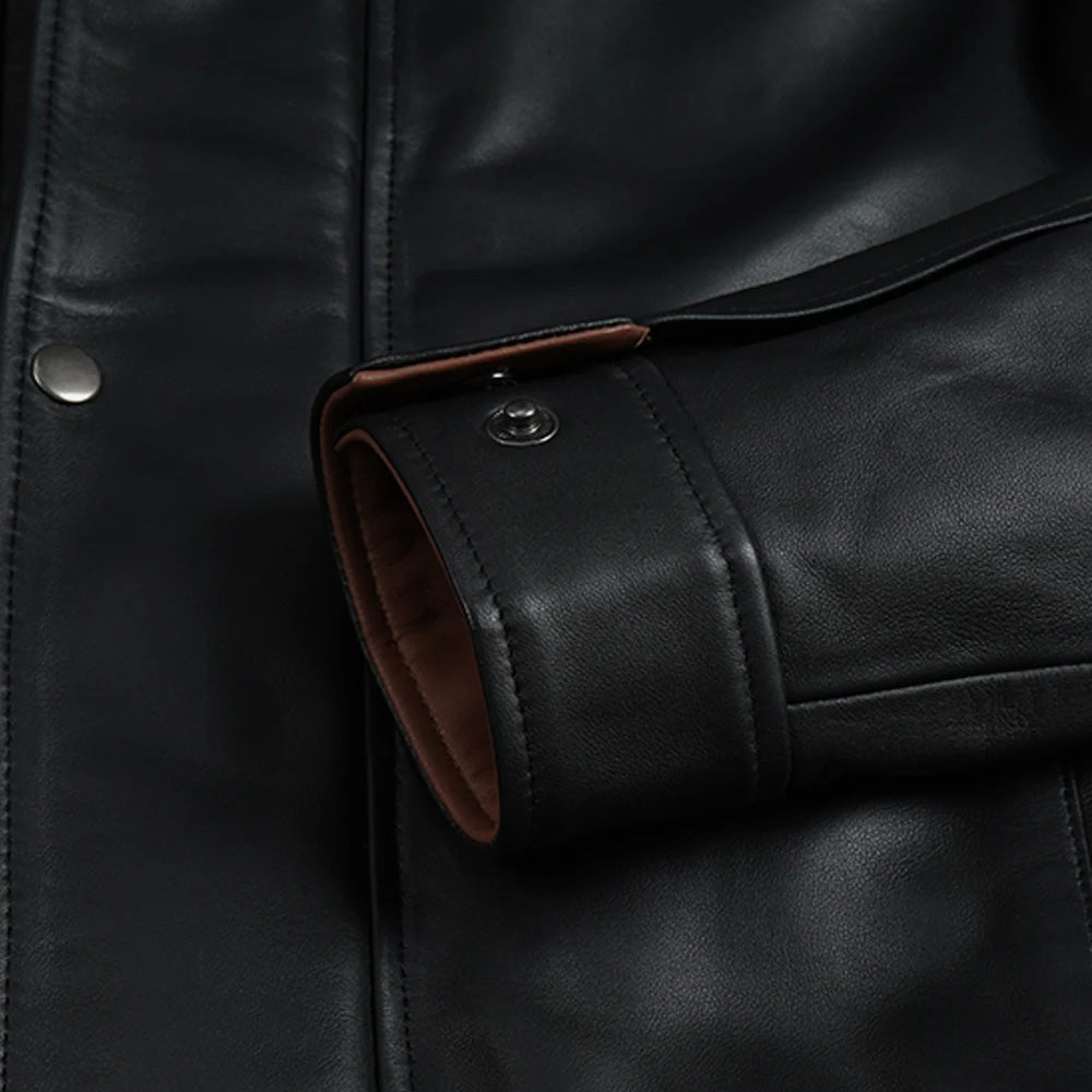 Men’s Black & Brown Dual Tone Real Leather Convertible Jacket